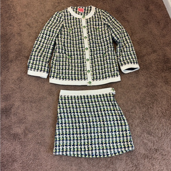 Kate Spade New York Pop Tweed Topper Blazer Jacket Skirt Set Outfit Size 8 $682 - Picture 6 of 13